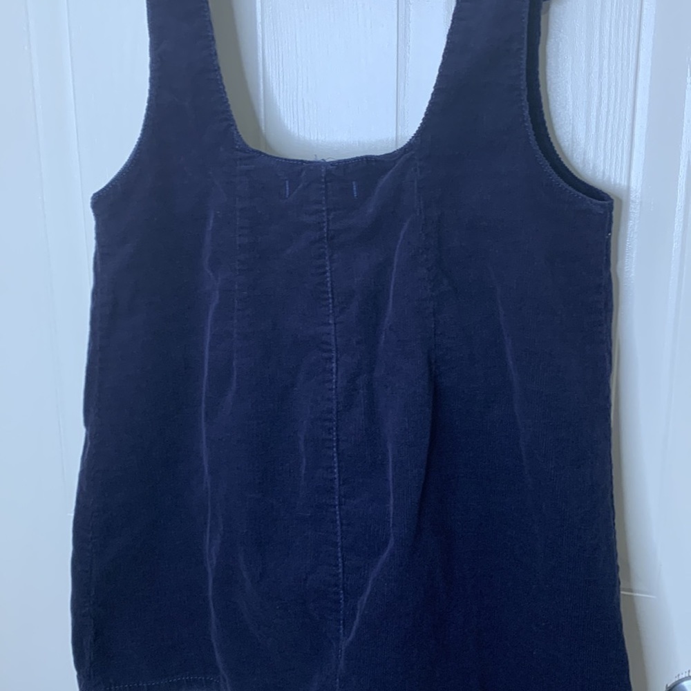 FOREVER 21 Corduroy Buckle Straps Overall Suspender Mini Dress size M Navy Blue - Picture 8 of 9